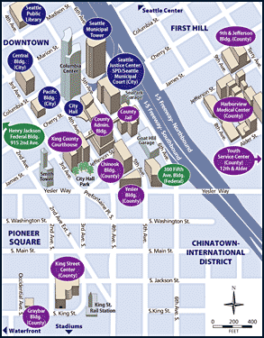 Downtown seattle navigation map