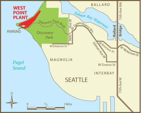 West Point Treatment Plant vicinity map