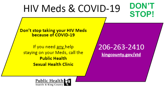 Don't stop taking HIV Meds because of COVID-19