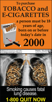 Born before date sign showing smoking effects on teeth