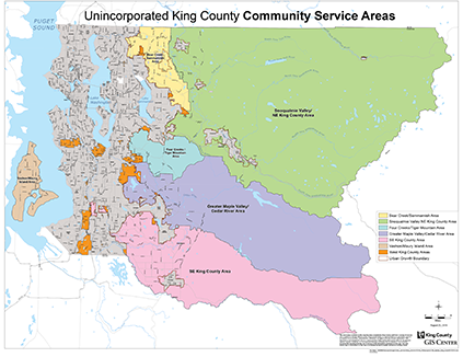 Basic map showing Community Service Areas