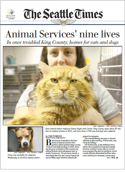 King County Animal Services story in the Seattle Times