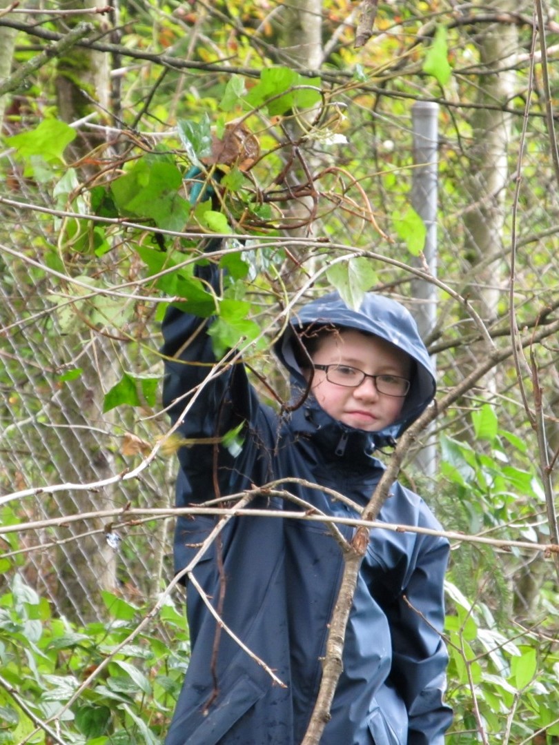 student with ivy vines - photo courtesy of Nature Vision