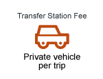 Transfer station fee private vehicle per trip