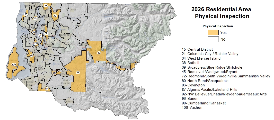 Map of Residential Physical Inspection Areas