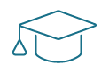 Icon drawing of graduation hat.