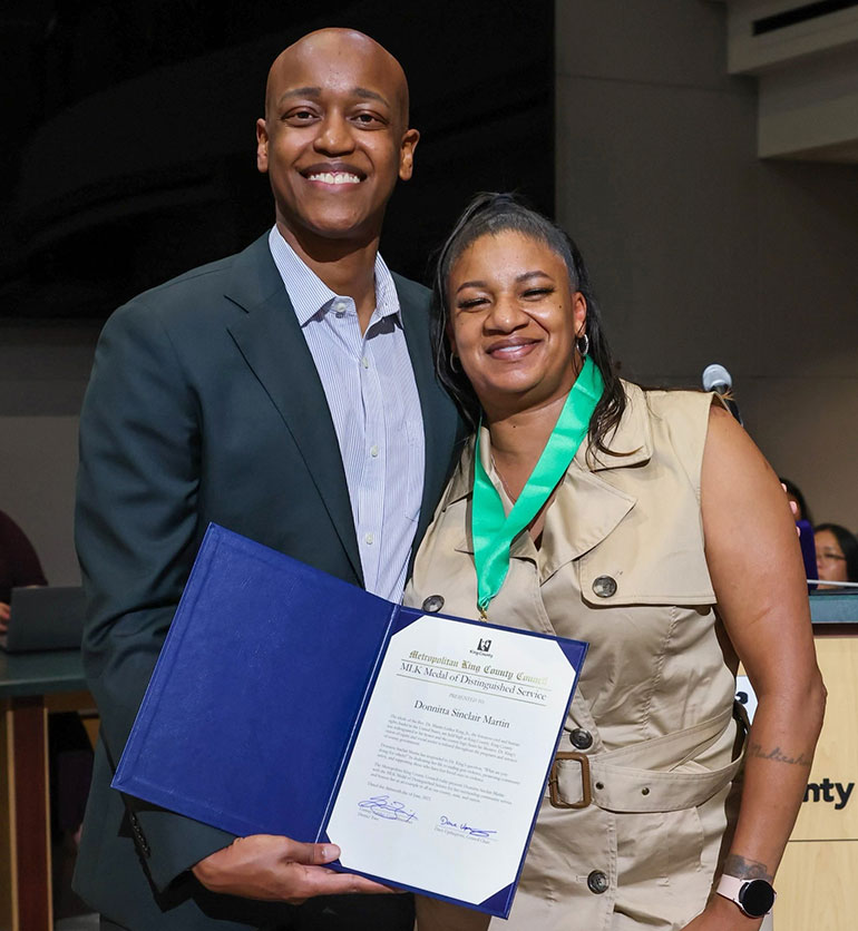 Councilmember Zahily with Donnitta Sinclair Martin