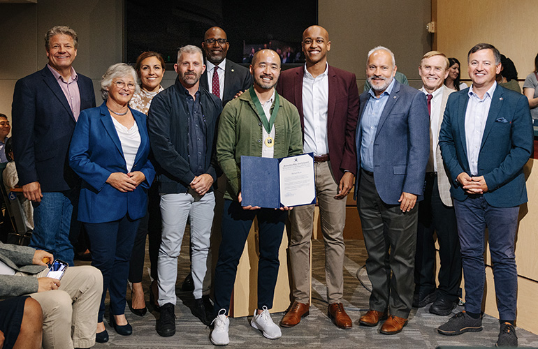 Michael Byun with Councilmember Zahilay and others.