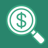 Icon of magnifying glass.