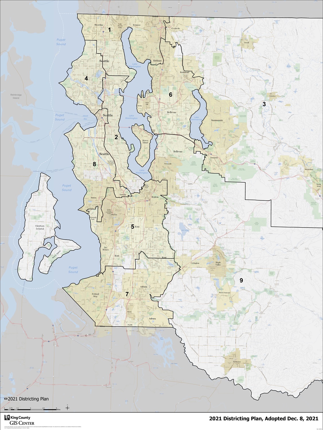 Map of King County districts.