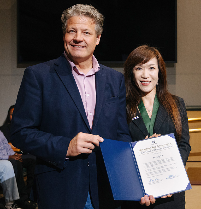 Beverly Ni with Councilmember Reagan Dunn.