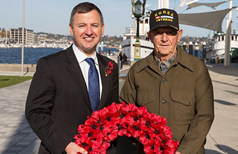 Councilmember Dembowski with his father.