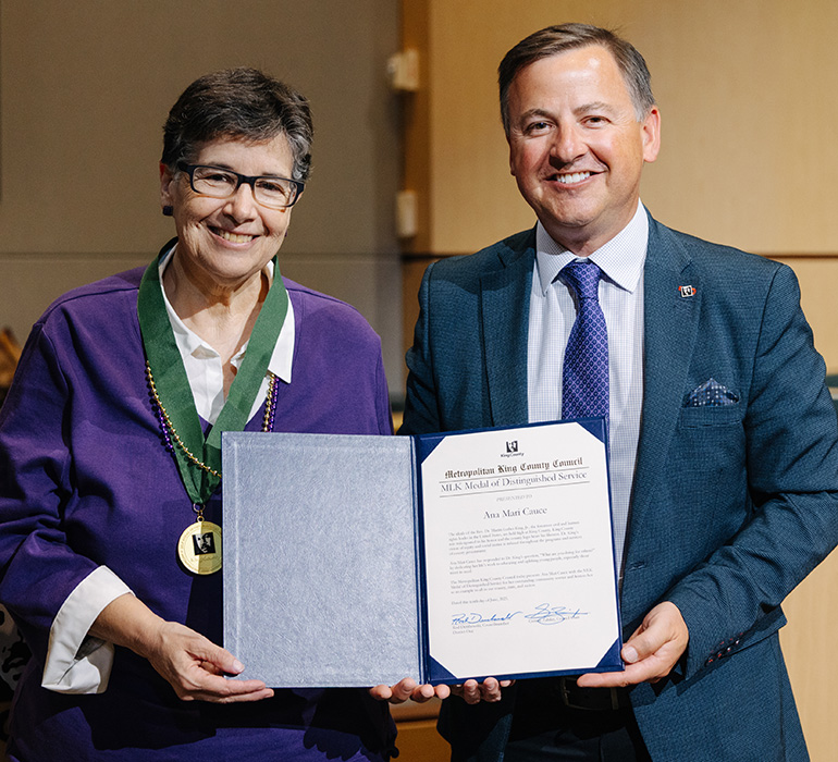 Ana Mari Cauce and Councilmember Rod Dembowski.