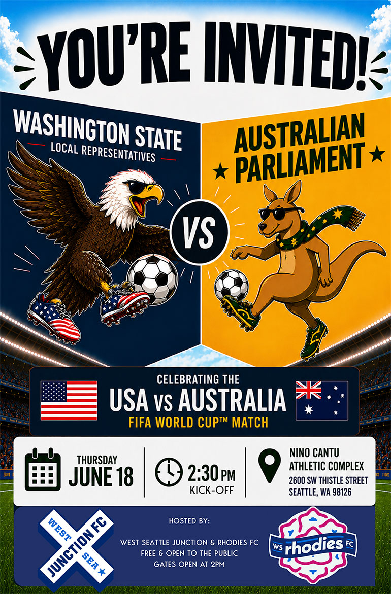 Graphic for elected leader soccer match.