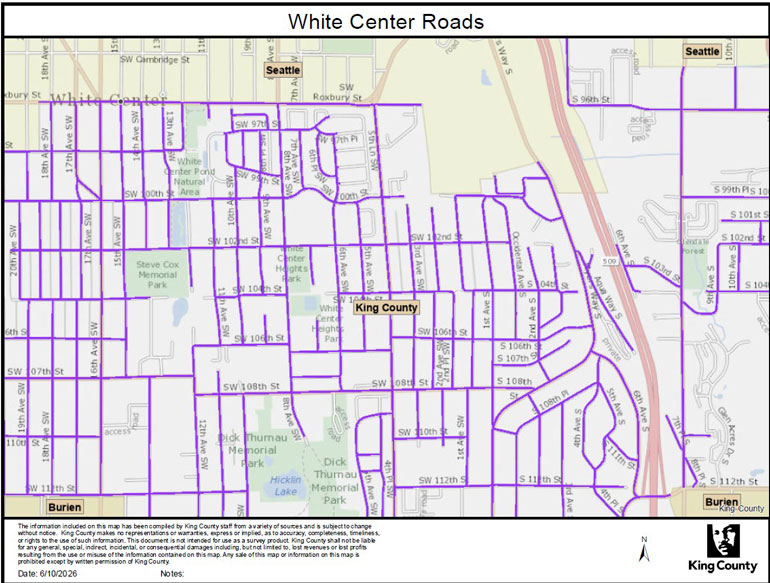Map of Whit Center roads.