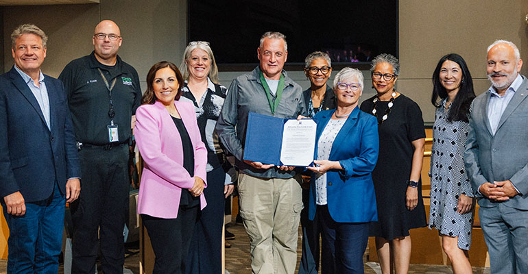 Councilmembers with Edward Christian, District 3 MLK award recipient.