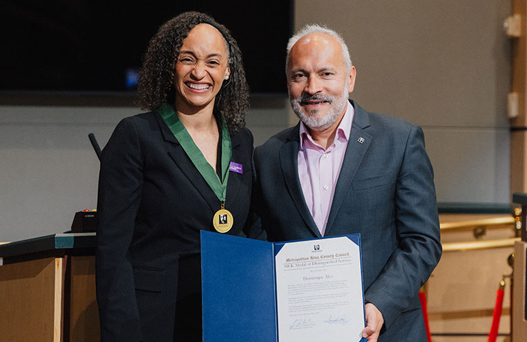 Councilmember Jorge L Baron with Dominique Alex.