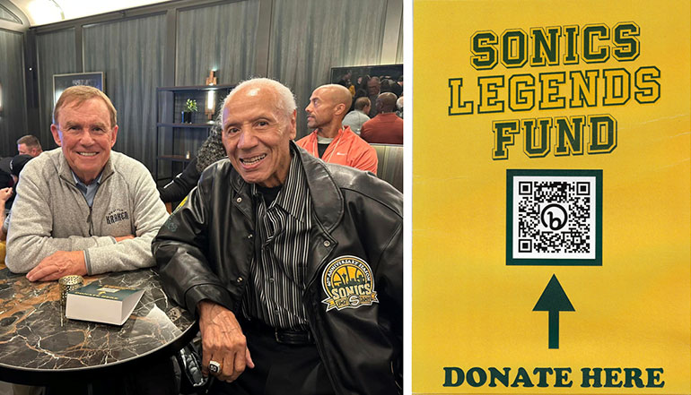 Councilmember von Reichbauer with former Seattle SuperSonics Coach, Player, and NBA Hall of Famer Lenny Wilkens.