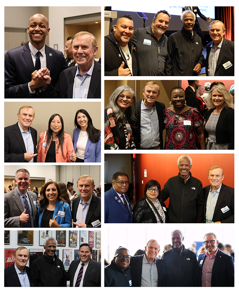 A collage of group photos featuring King County Executive Girmay Zahilay and King County elected officials at the State of the County Address.