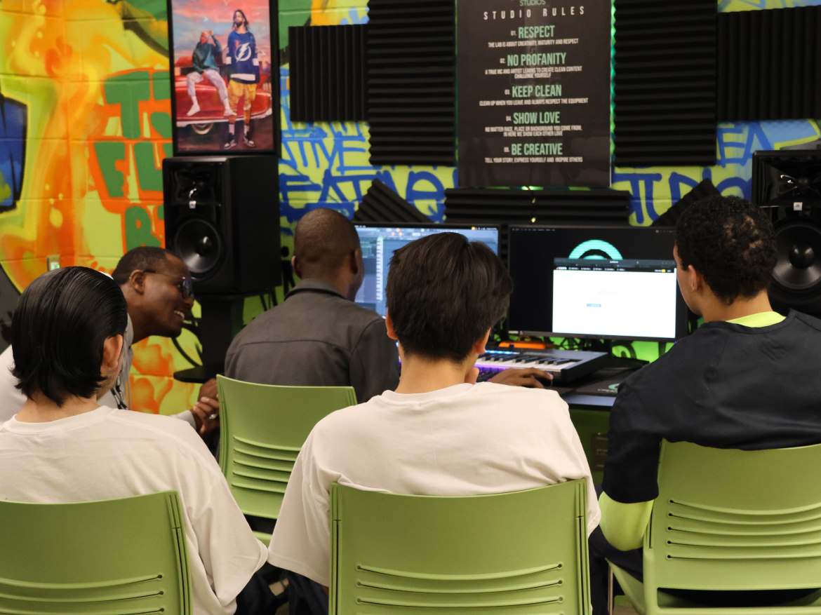 Youth learn about music and artistic expression from the Cocreative Culture program at the Clark Children and Family Justice Center.