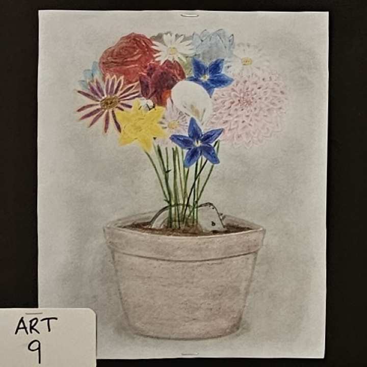 A drawing by jail resident Alexander Jose Como earned second place in a spring-themed art competition at the Maleng Regional Justice Center in Kent.