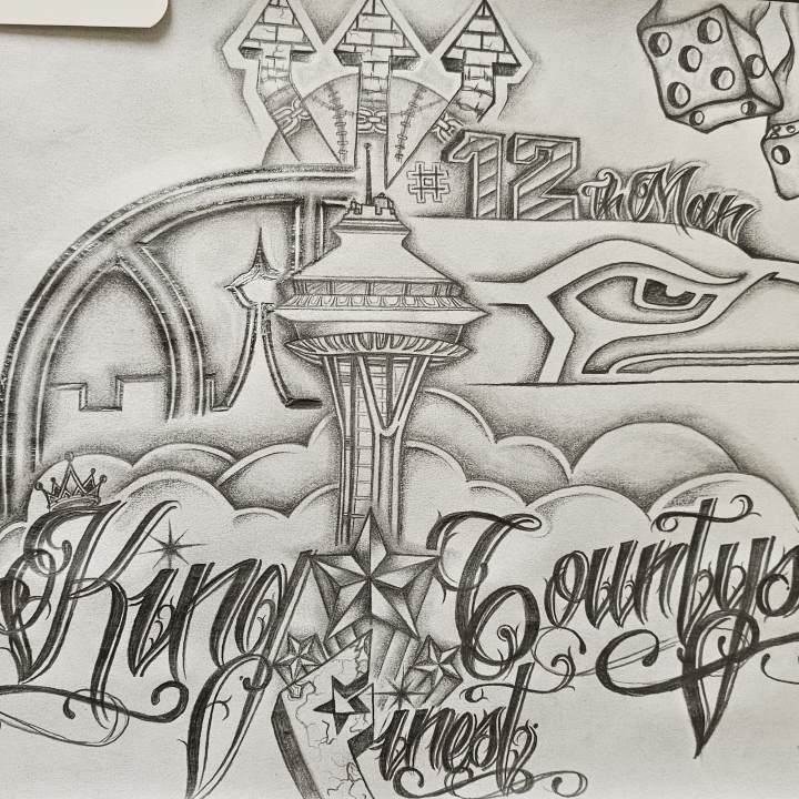 "King County's Finest" was the winning art submission in the spring-themed contest at King County's Maleng Regional Justice Center in Kent.