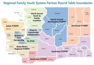 Map of FYSPRT regional boundaries. Expand the Find Your Regional FYSPRT accordion tab for a breakdown of regions and contact information.
