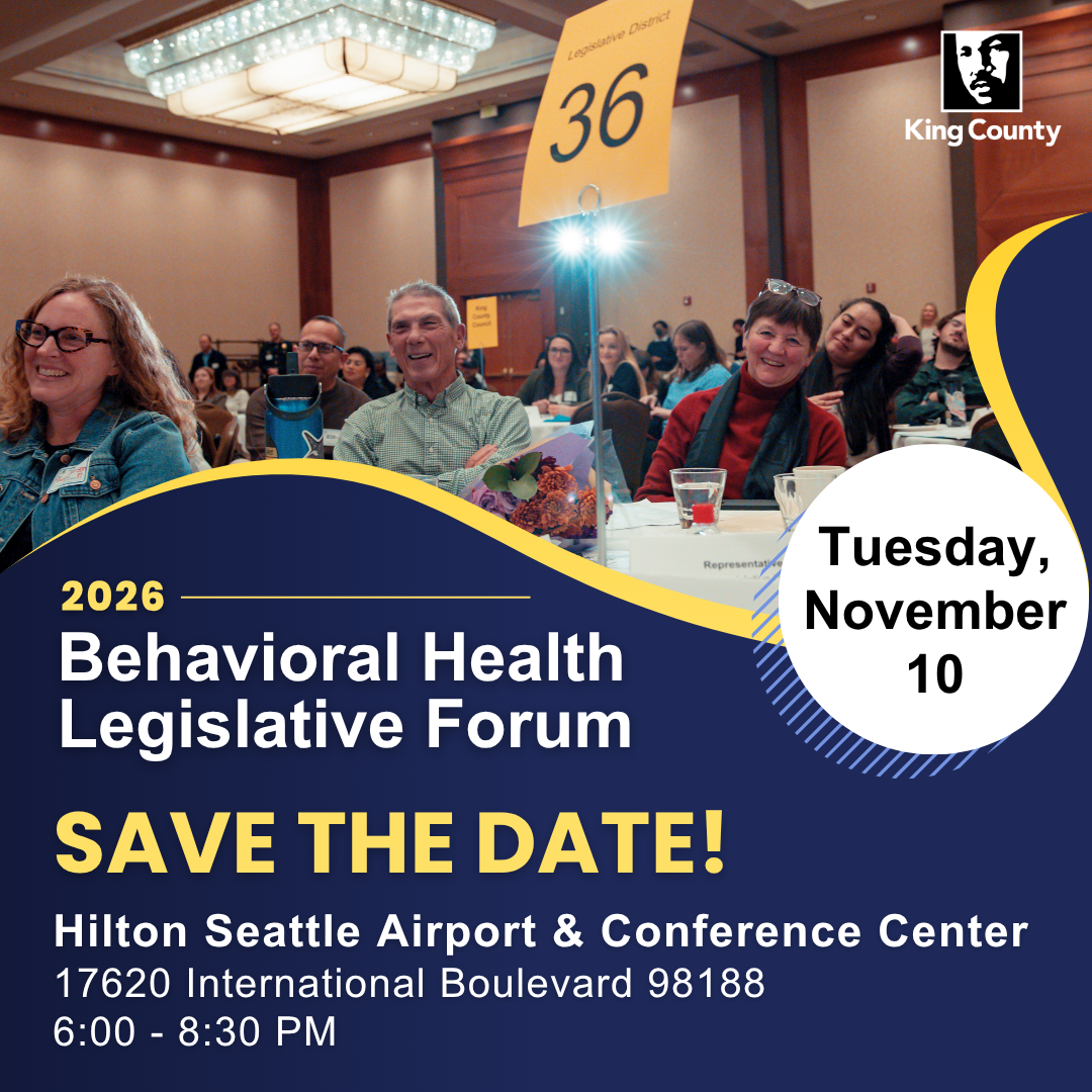 Save the Date!  Behavioral Health Legislative Forum: Tuesday, November 10 6:00 - 8:30 pm