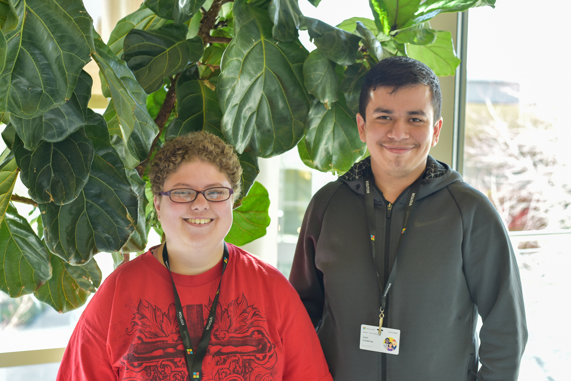 two young adults at the 2020 microsoft school to work resource fair