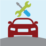 Illustration of a car and tools