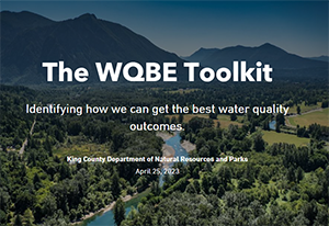 The WQBE Toolkit: Identifying how we can get the best water quality outcomes, King County Department of Natural Resources and Parks