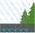 Rain, trees and ground icon