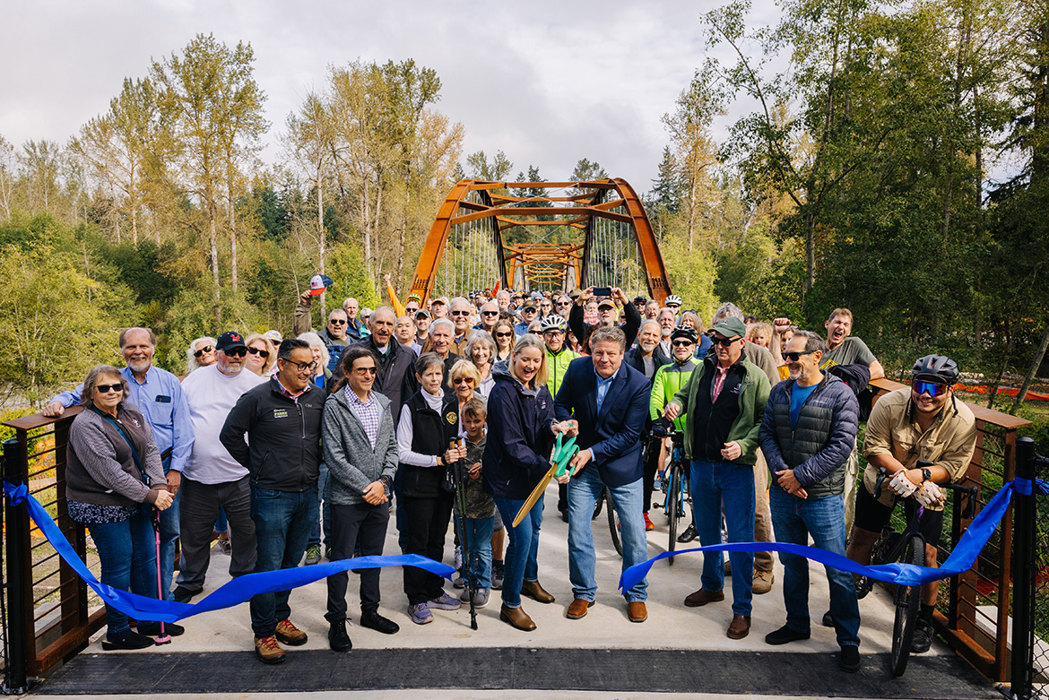 White River Bridge ribbon cutting