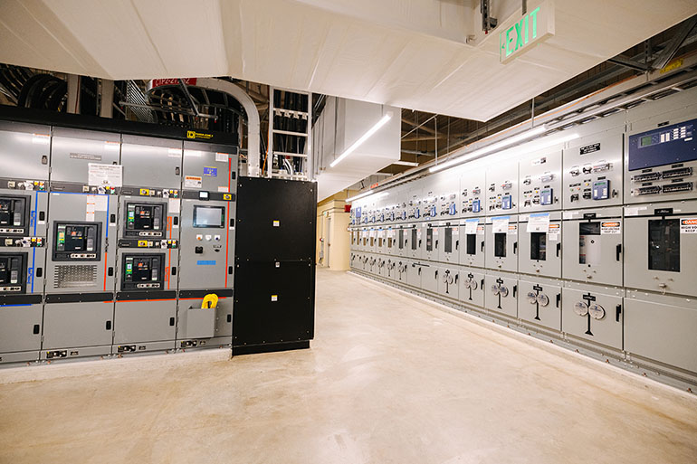 Backup battery bank at West Point wastewater treatment plant
