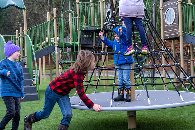 Children playing at Dockton playground