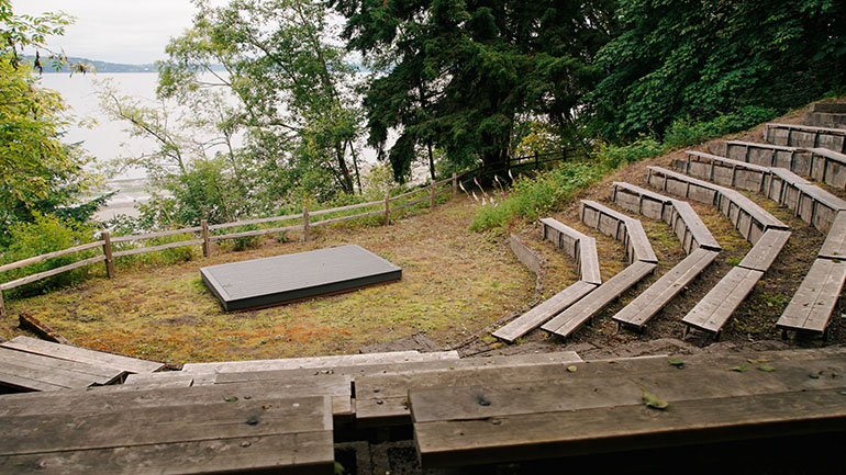 Amphitheater at Camp Kilworth overlooking Puget Sound