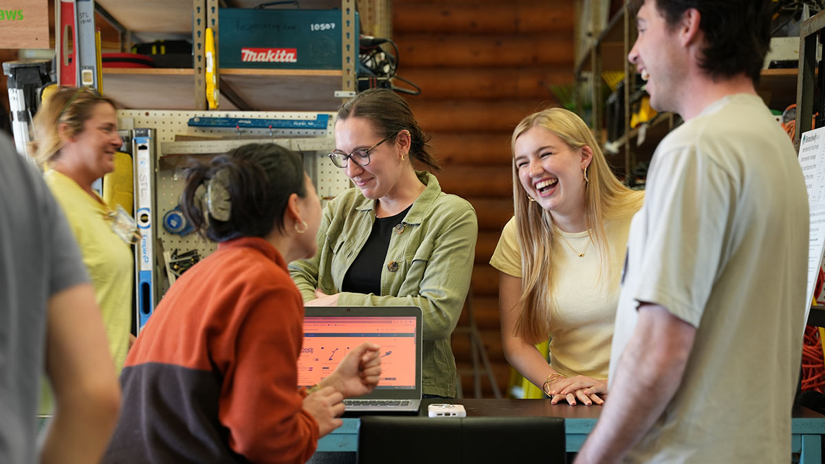 People having fun at the tool library
