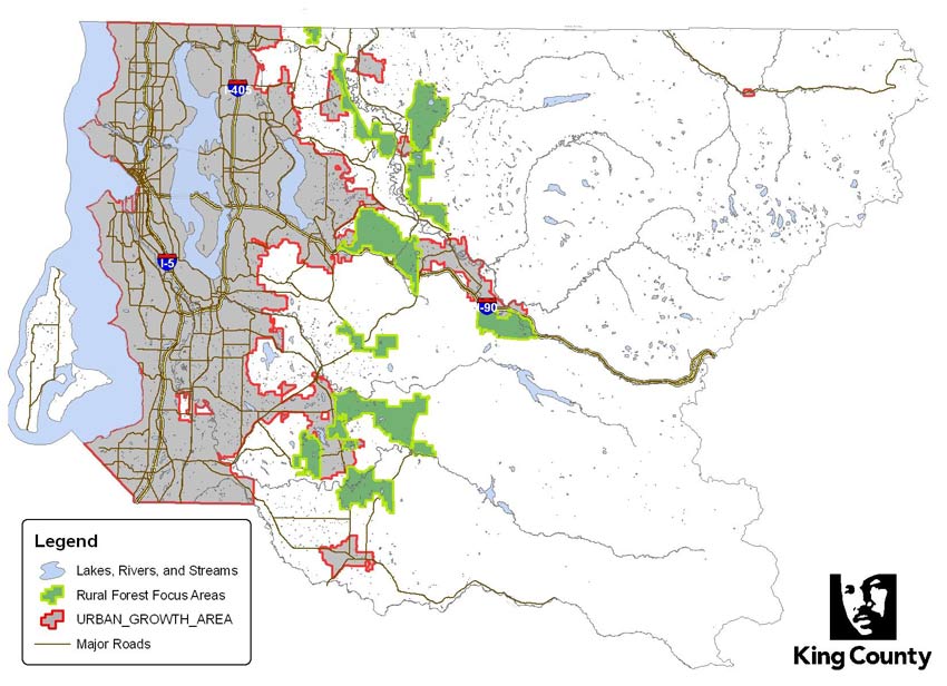 Map of Rural Forest Focus Area in King County