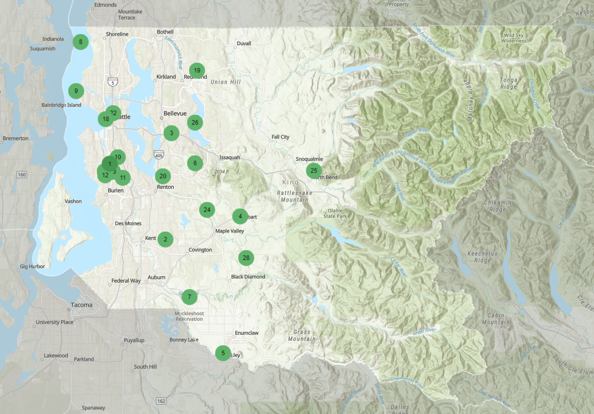 Tracks - map of activities by King County Department of Natural Resources and Parks