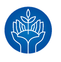 Icon illustration of two hands holding a seedling.