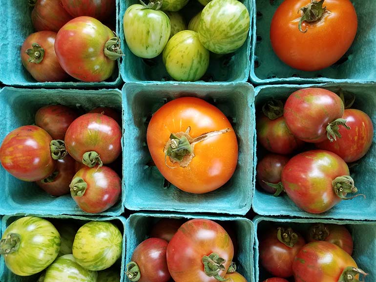Tomatos in farmers market