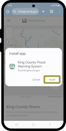 Install screen shown