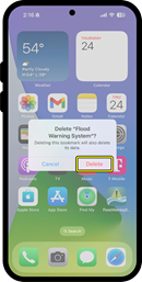 Delete app box