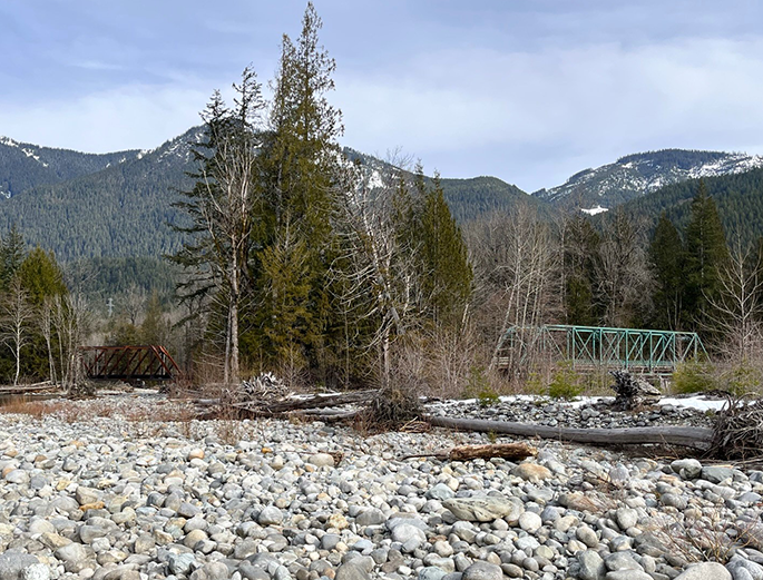Two bridges at Lower Miller River