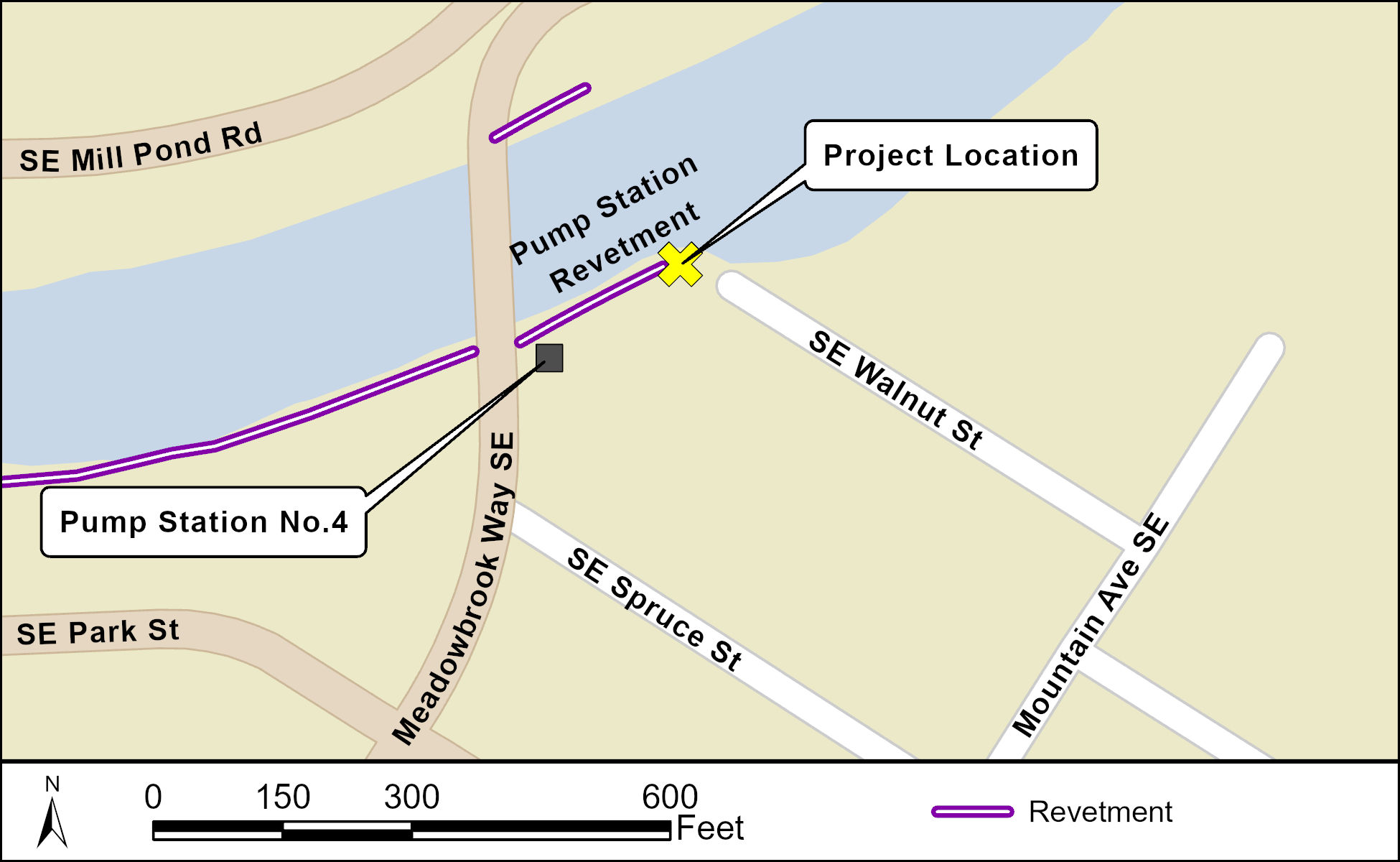 image of project map with a closer view of the location site and features