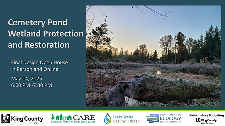 Click, tap or enter to open a presentation from the May 14, 2025 Final Design Open House for Cemetery Pond Wetland Protection and Restoration project