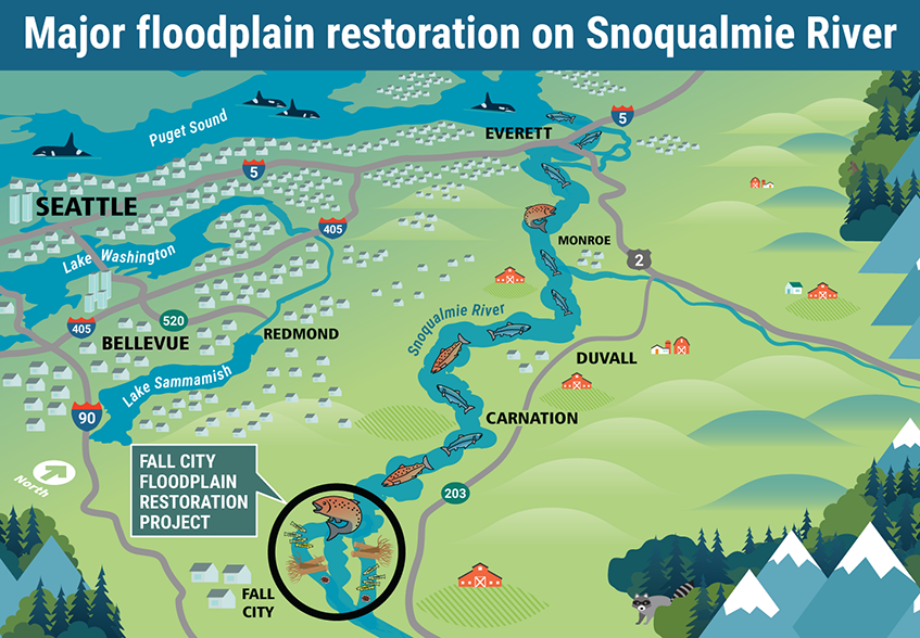 Location map: Fall City Habitat Restoration Project