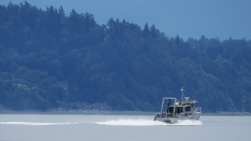 The SoundGuardian, King County's research vessel, sailing through Puget Sound.
