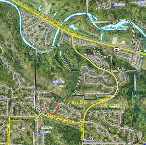 Map of Fairwood park project site location. 