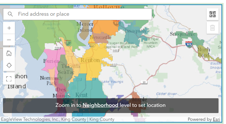 Image links to online map tool to locate and describe the flooding or drainage problem